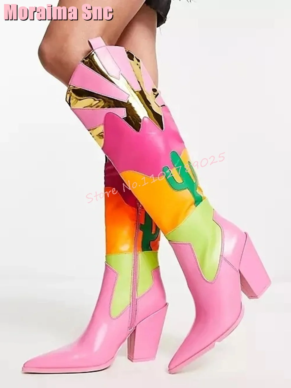 Ethnic Fashion Runway - 2025 модные разноцветные женские сапоги до