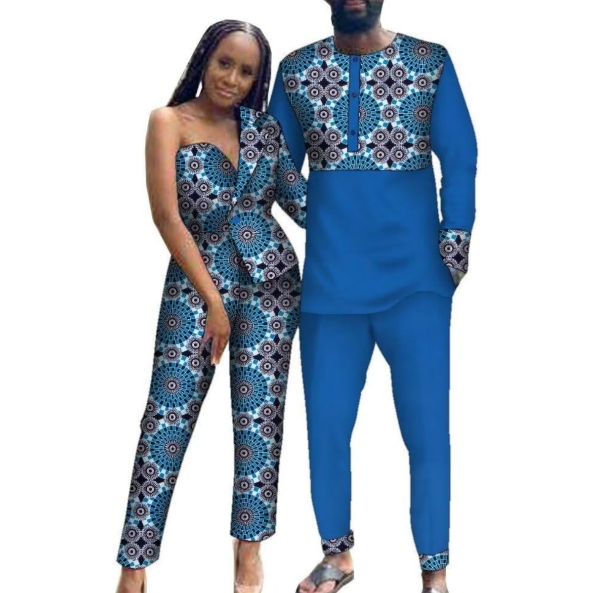Boubou Men Africa - Bazin Riche, африканская одежда для пары,