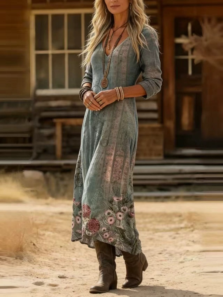 Женское винтажное платье с цве – обзор и цена Ethnic Fashion Wear